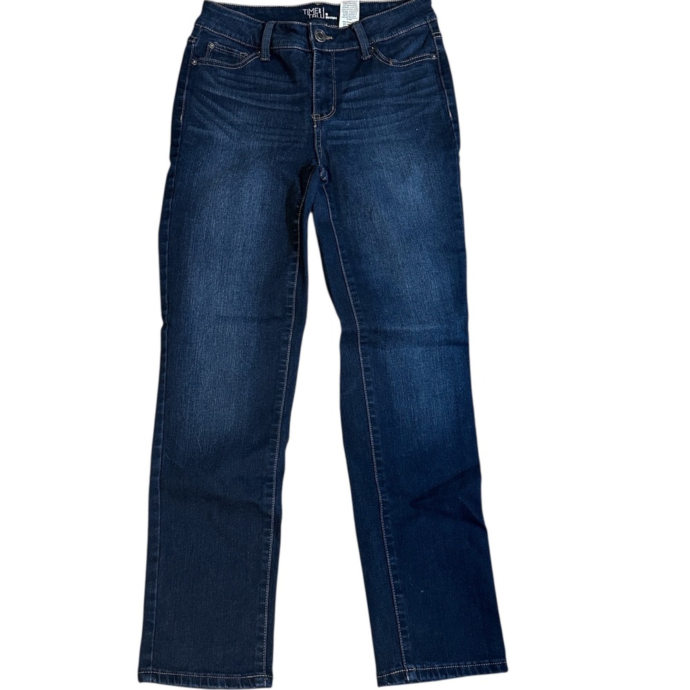 Time and Tru Women's Size 6 Blue Straight Leg Denim‎ Jeans Dark Wash